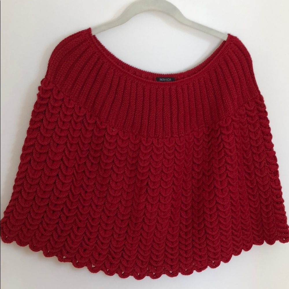 Unique Alpaca Wool Solid Poncho - image 1
